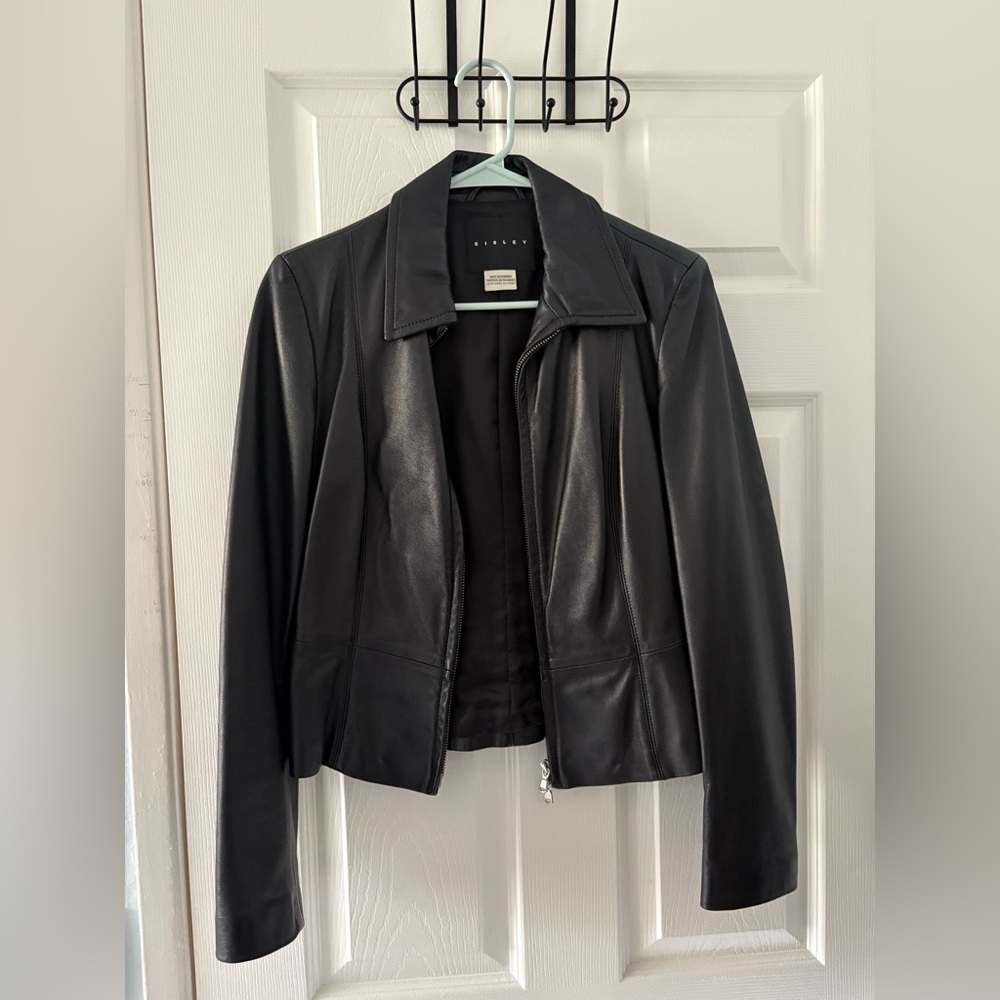 Sisley Black Leather Jacket